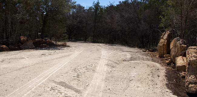 Looking back down the access road from the storage (10/3/2013)