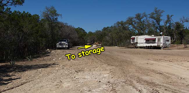Access road to the storage area (10/3/2013)