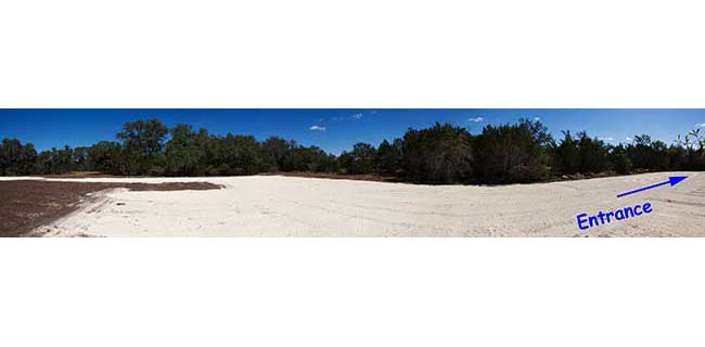Wide angle panorama of part of storage area (10/3/2013). This will be stabilized and part will be covered.
